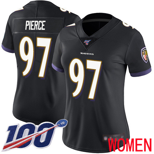 Baltimore Ravens Limited Black Women Michael Pierce Alternate Jersey NFL Football #97 100th Season Vapor Untouchable->women nfl jersey->Women Jersey